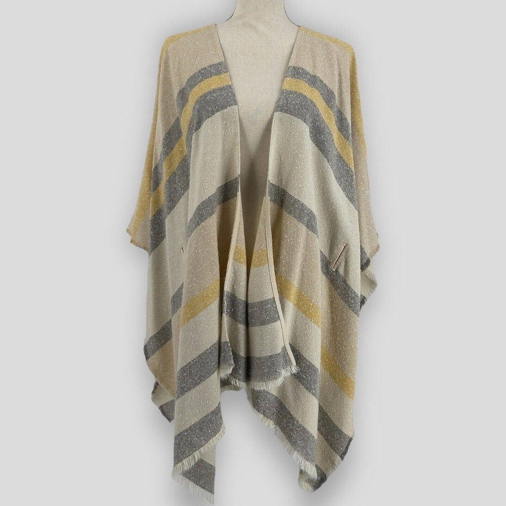 Shyanne Country Wear Striped Poncho Knit Cardigan Womens Fall Casual